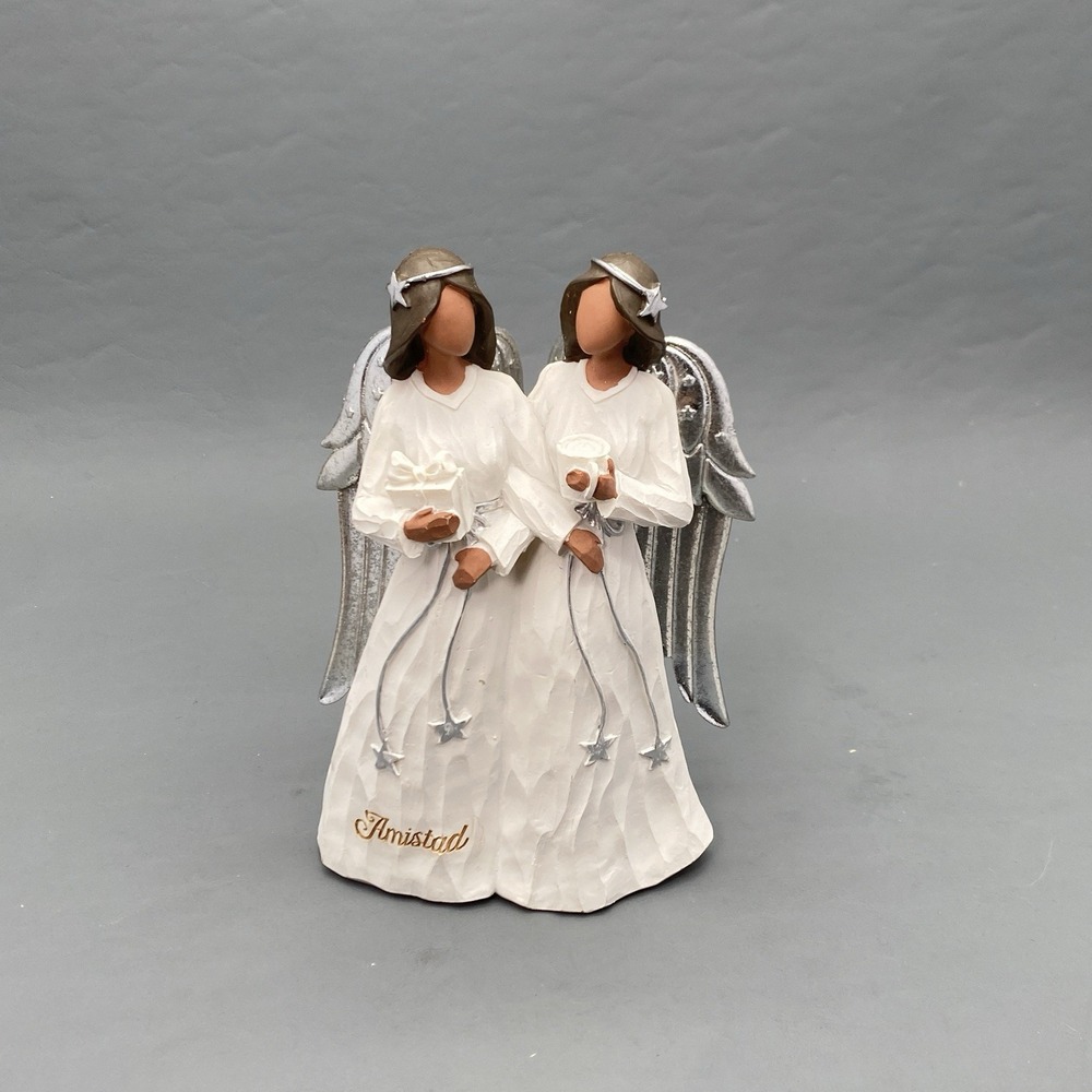 Vintage Amistad Double Angel Figurine Willow Tree Style‎ Friendship Sisters 9"